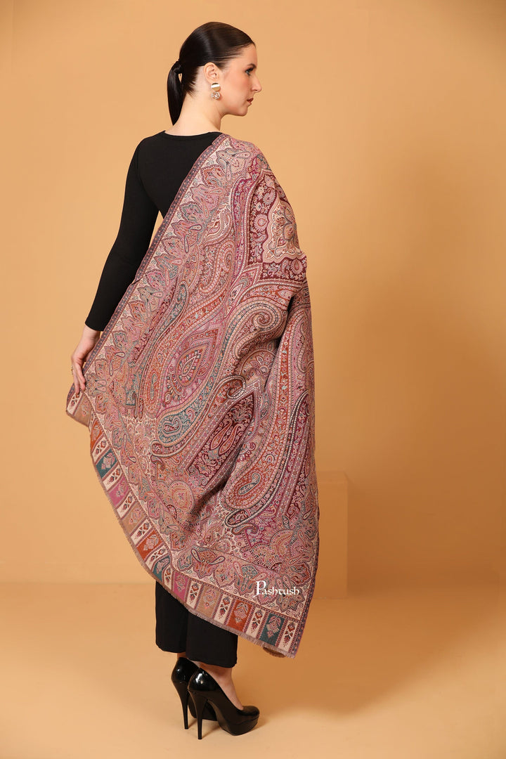 Pashtush India Womens Shawls Pashtush womens Faux Pashmina shawl, Antique Rich Garden Collection Woven Design design