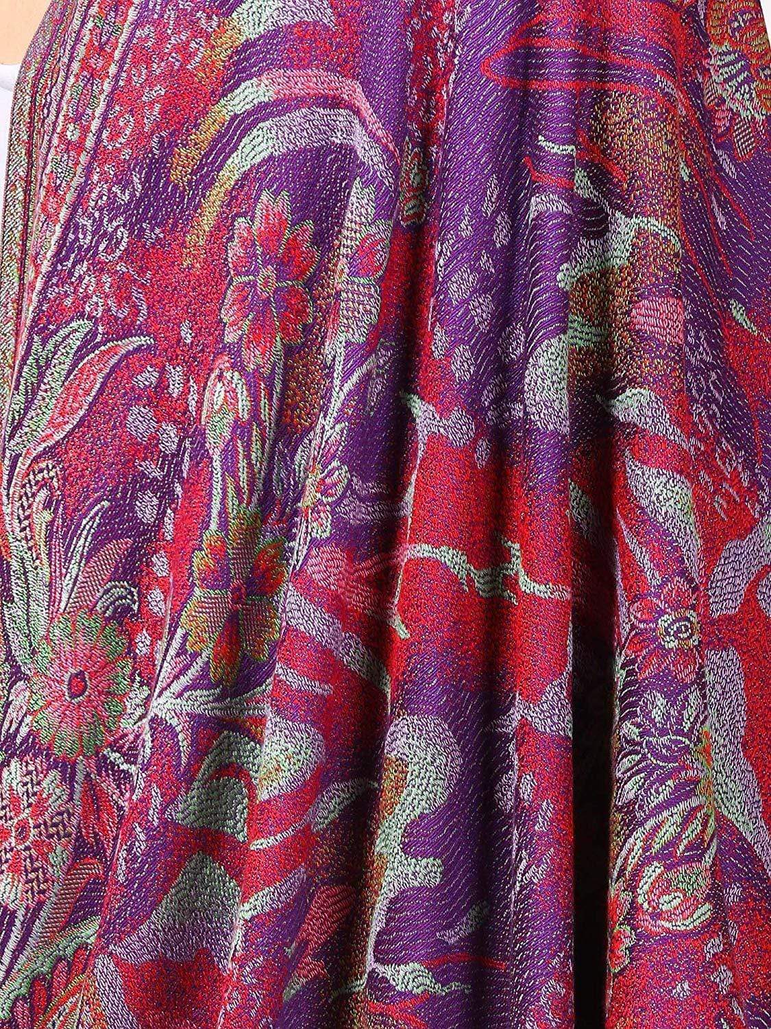 Pashtush Shawl Store Stole Pashtush Womens Fine Bamboo Jacquard Scarf, Reversible, Multicoloured