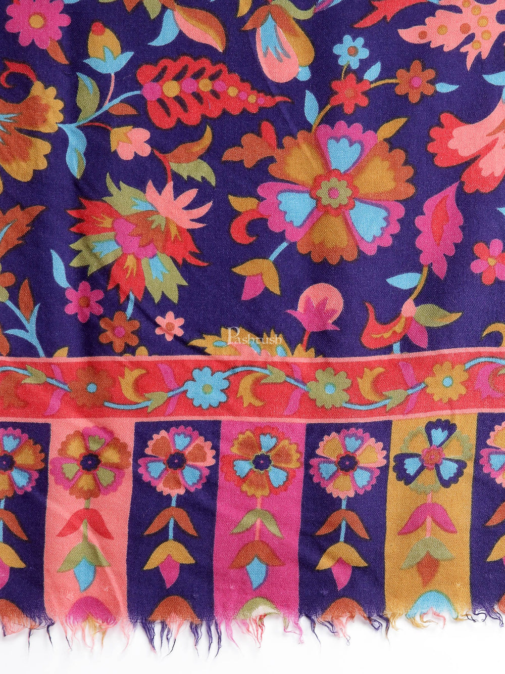 Pashtush India Womens Shawls Pashtush Womens Fine Wool Hand Printed Stole Scarf