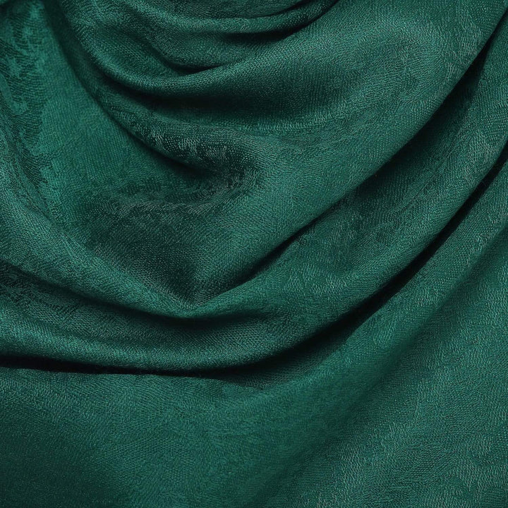 Pashtush India 70x200 Pashtush Womens Fine Wool Jacquard Muffler - Bottle Green