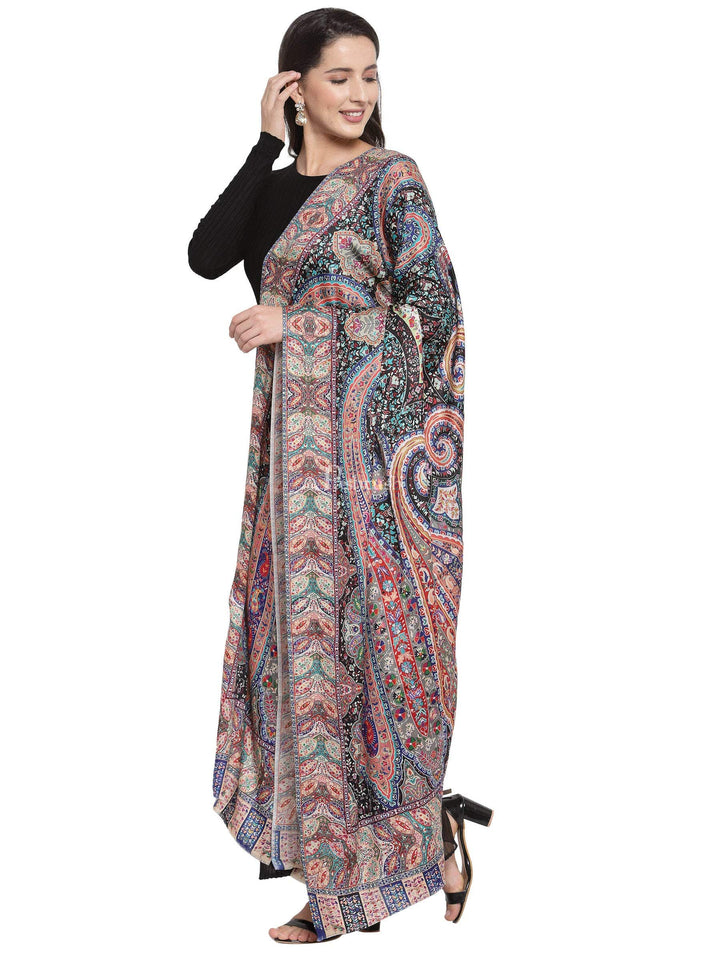 Pashtush India Womens Shawls Pashtush Womens Fine Wool Kalamkari Printed Shawl, Soft And Warm