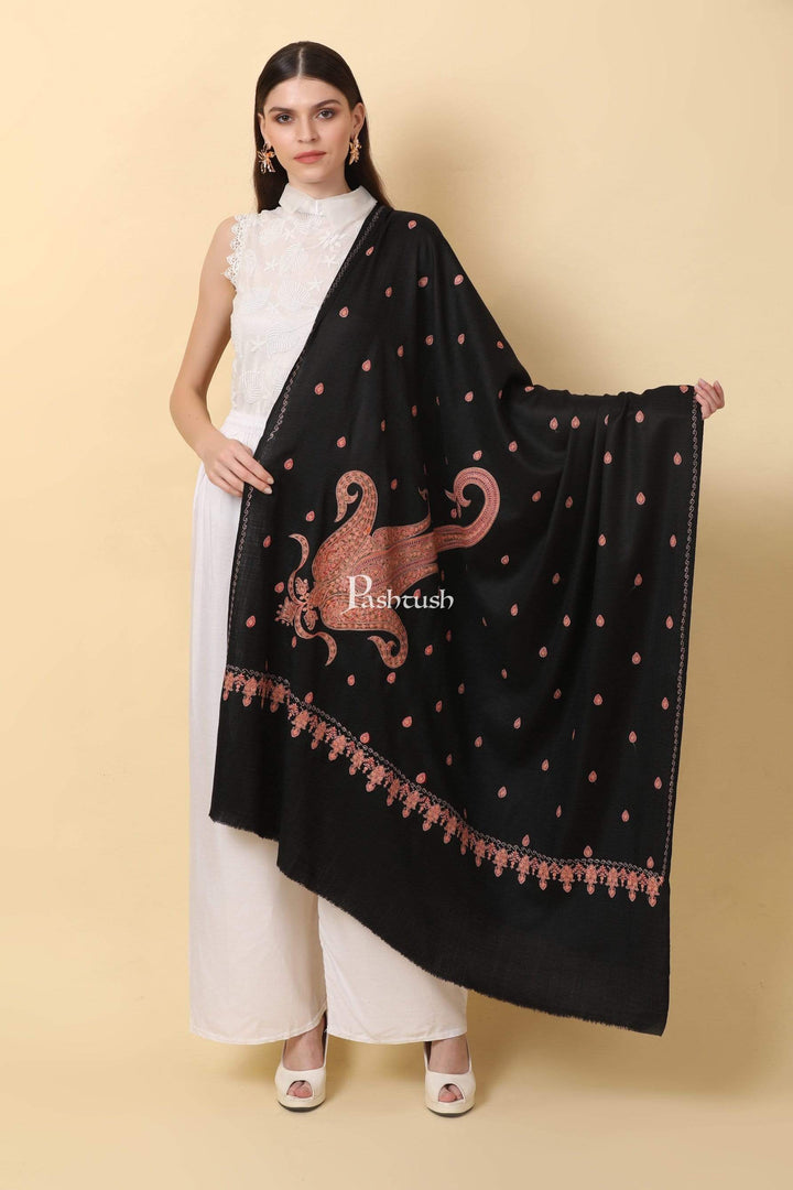 Pashtush India Shawl Pashtush Womens Fine Wool , kashmiri Sozni embroidery shawl