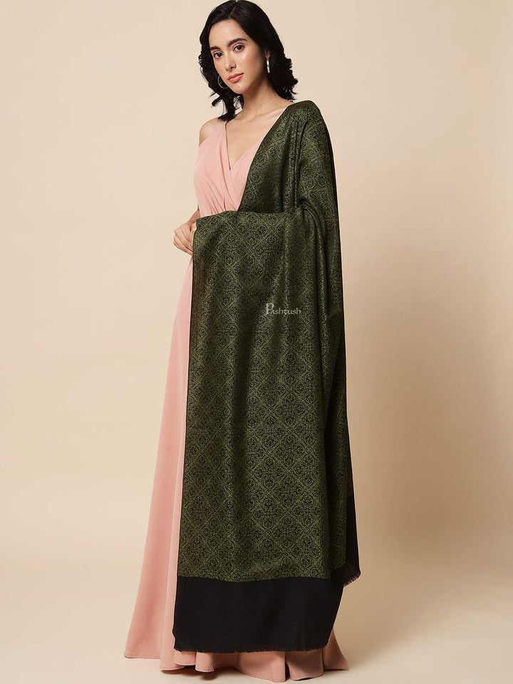 Pashtush India Womens Shawls Pashtush Womens Fine Wool Shawl, Extra Soft and Warm and Light Weight, Emerald Green