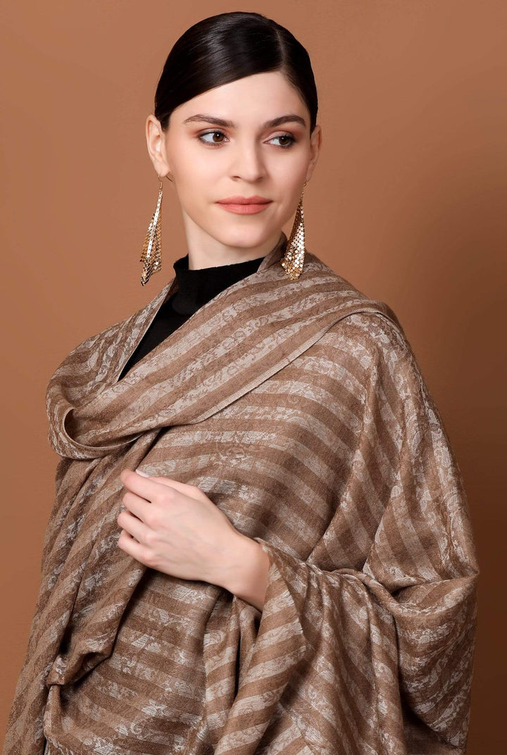 Pashtush Shawl Store Shawl Pashtush Womens Fine Wool Shawl, Jacquard, Soft, Warm and Ultra Light Weight