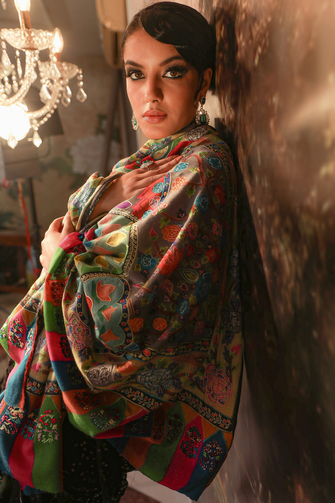 Pashtush India Womens Shawls Pashtush Womens Fine wool shawl, kalamkari design, Multicolour