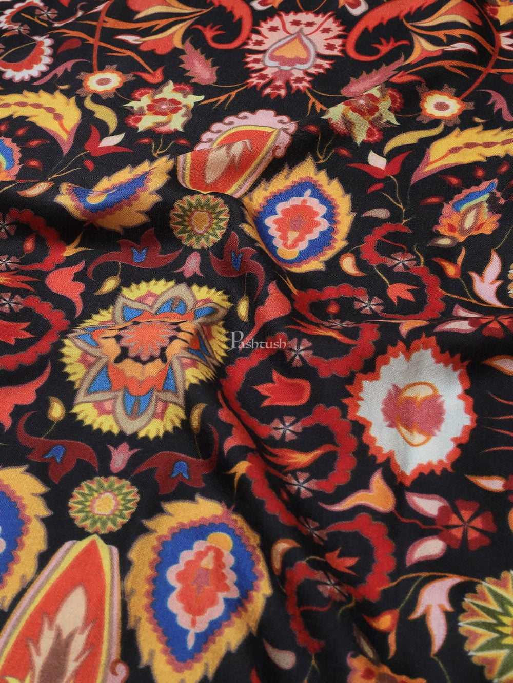 Pashtush India Womens Shawls Pashtush womens Fine Wool shawl, kalamkari printed design, Multicolour