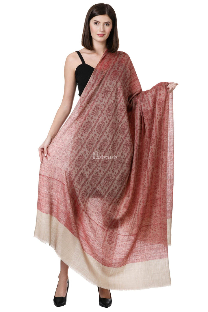 Pashtush India Womens Shawls Pashtush Womens Fine Wool Shawl, Merlot