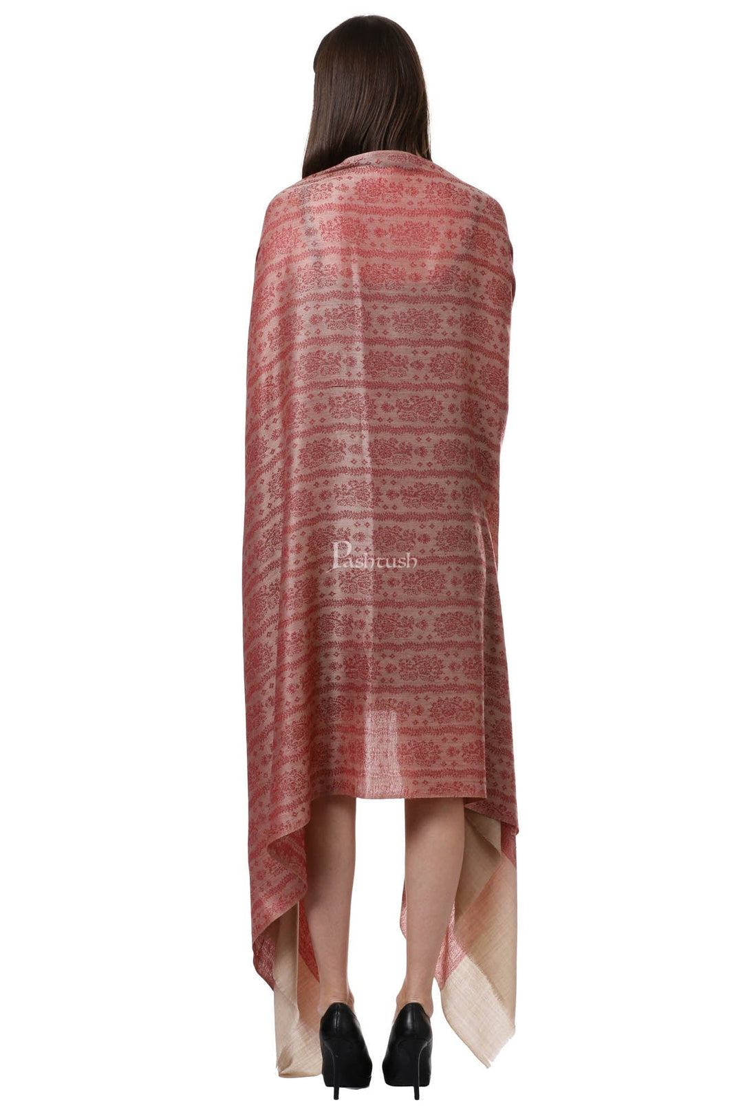 Pashtush India Womens Shawls Pashtush Womens Fine Wool Shawl, Merlot