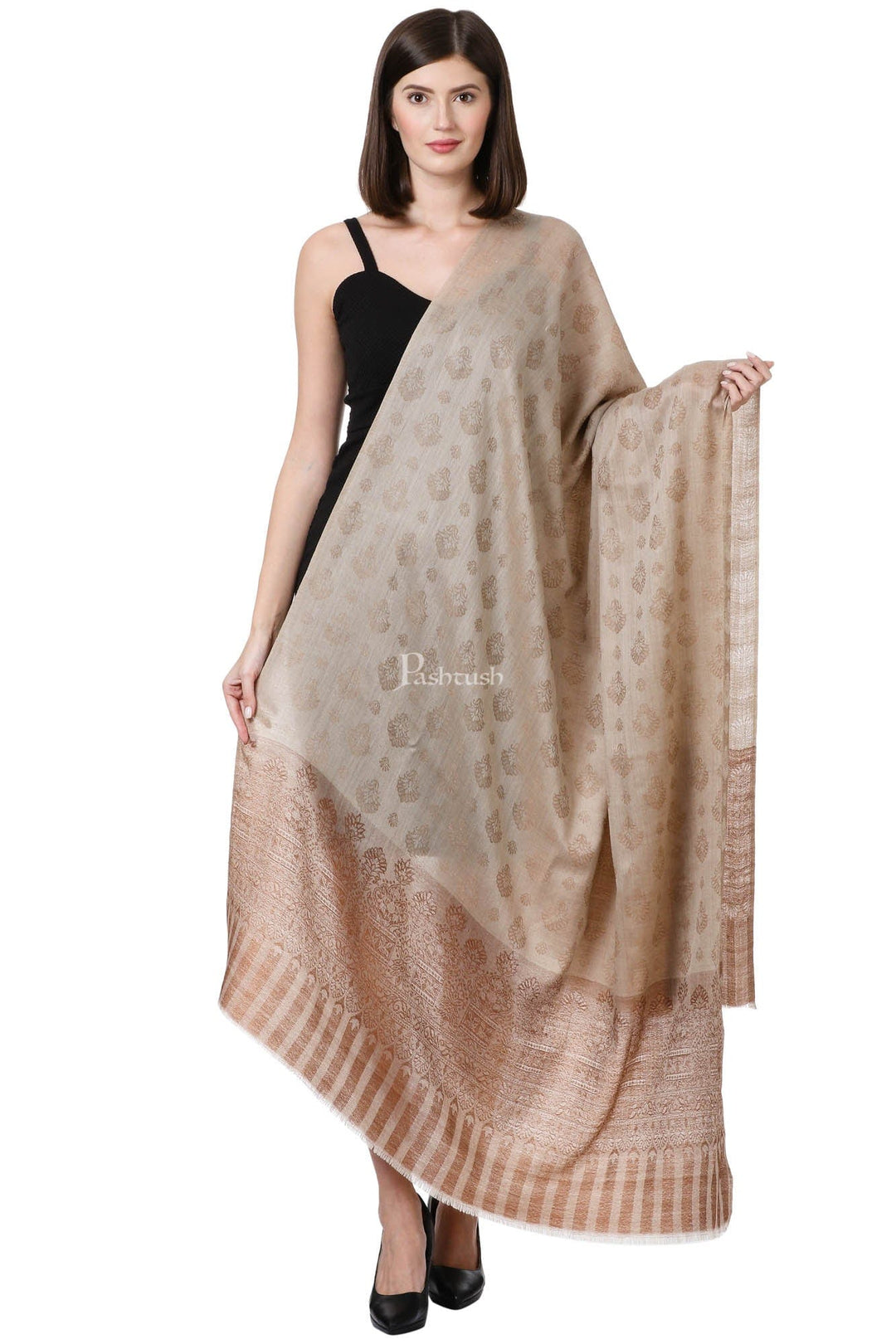 Pashtush India Womens Shawls Pashtush Womens Fine Wool Shawl, Sahara