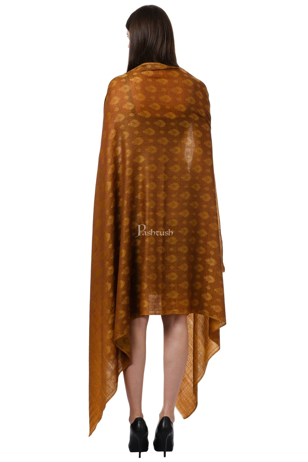 Pashtush India Womens Shawls Pashtush Womens Fine Wool Shawl, Tuscan Umber