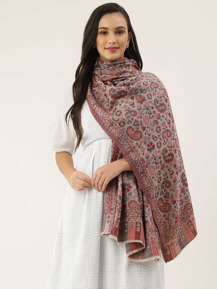 Pashtush India Womens Stoles and Scarves Scarf Pashtush womens Fine Wool Stole, Ethnic Weave Design