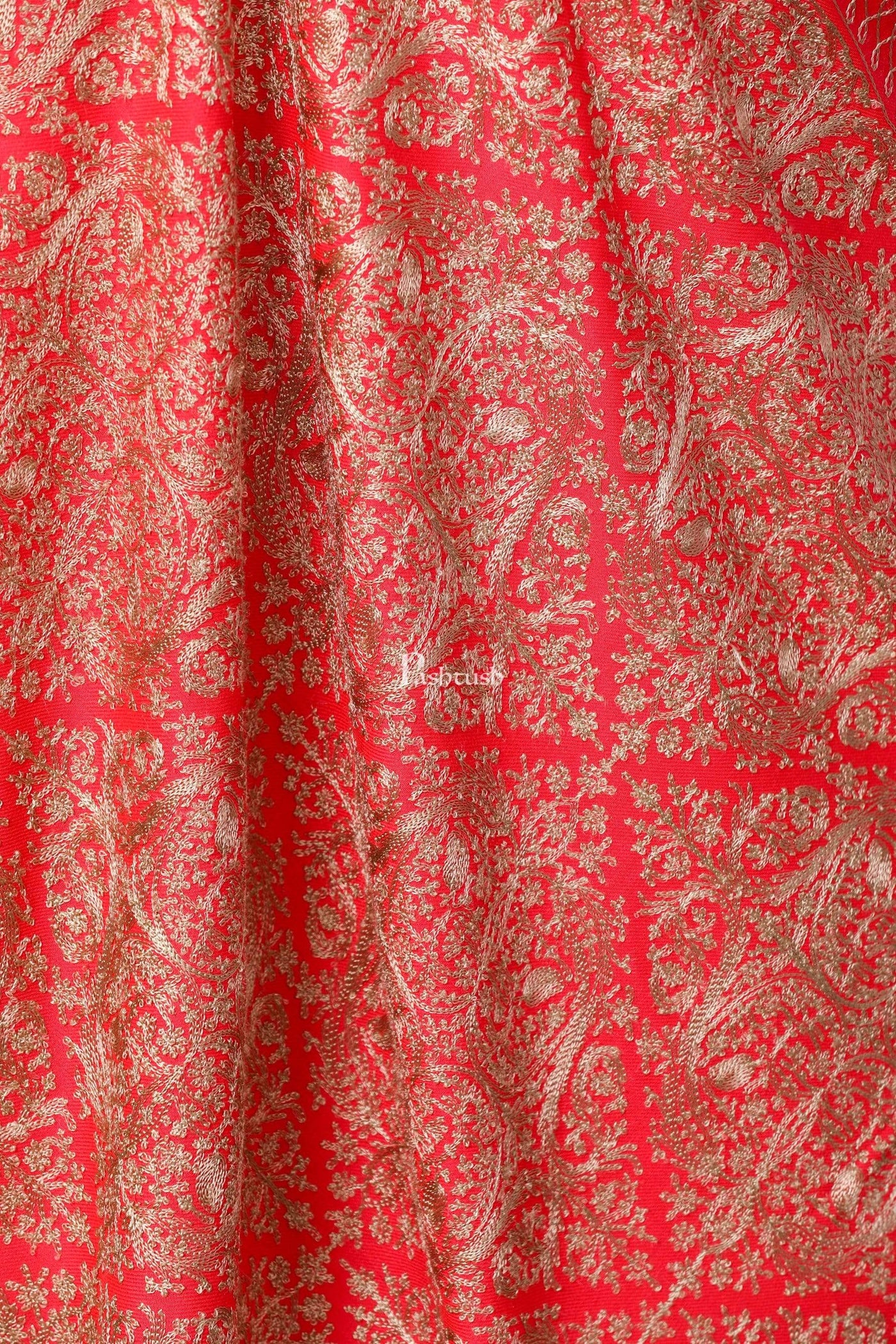 Pashtush Store Stole Pashtush Womens Fine Woollen, Silky Thread Nalki Embroidery Stole, Peach