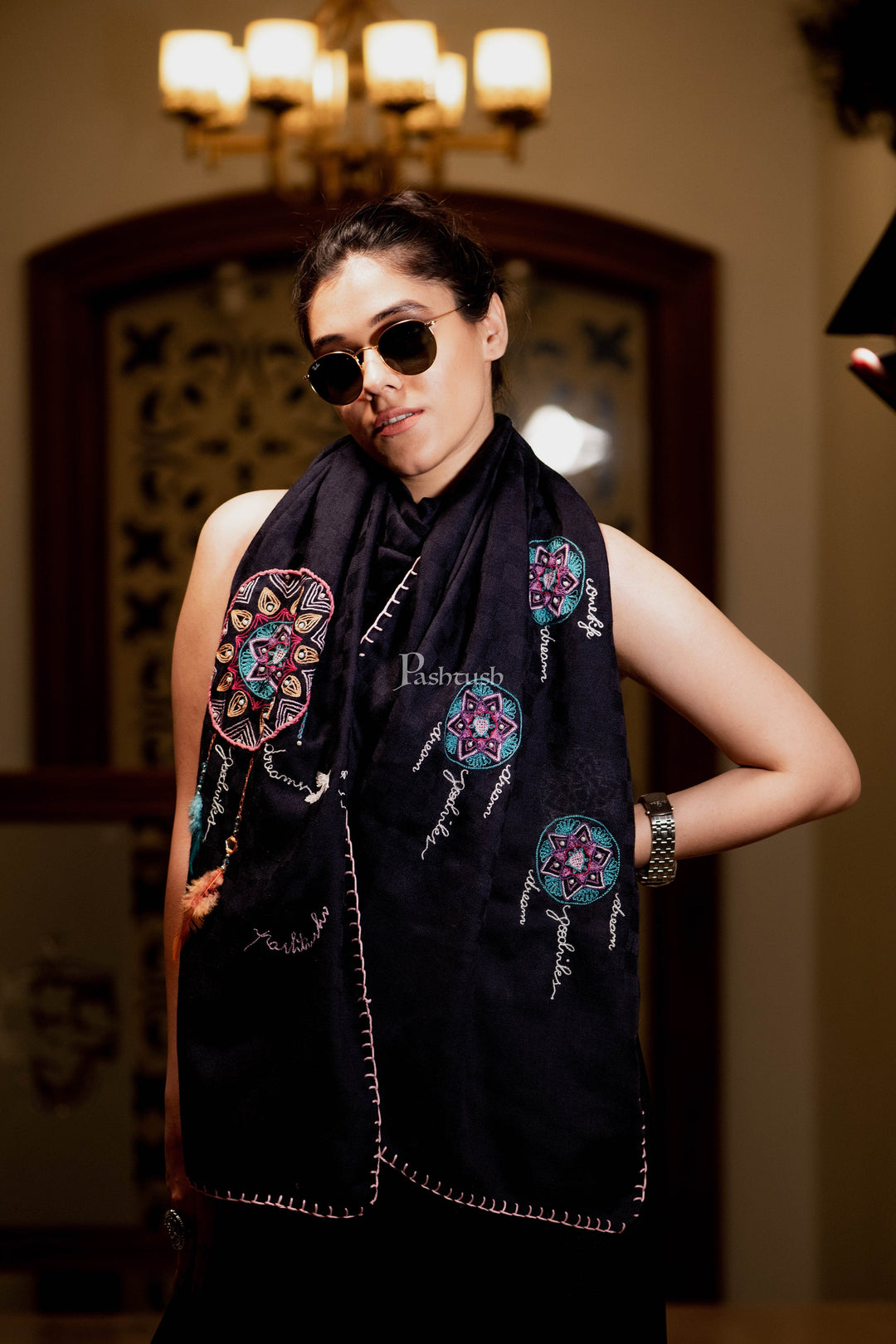 Pashtush Womens Handmade Dream Catcher Aesthetic Scarf Alchemy Collection