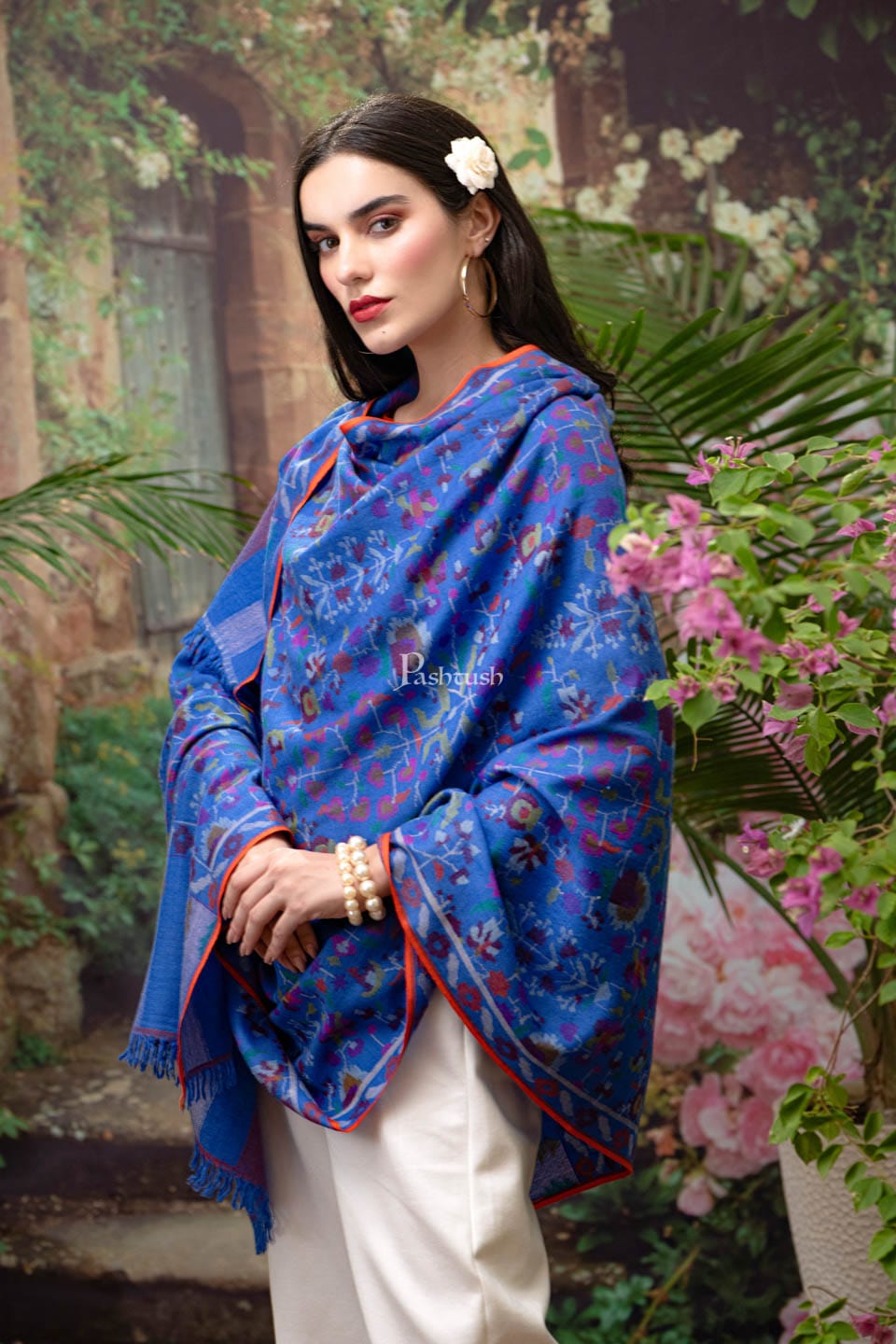 Pashtush India Womens Shawls Pashtush Womens Kaani Pashmina Shawl, 100% Hand Woven, Multicolour