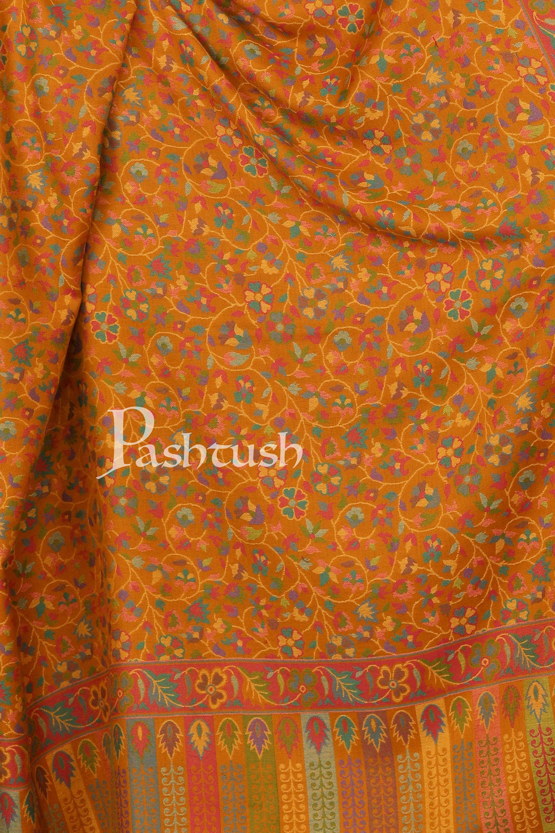 Pashtush India 100x200 Pashtush Womens Kaani Shawl, Faux Pashmina, Soft and Warm, Kashmiri Mustard