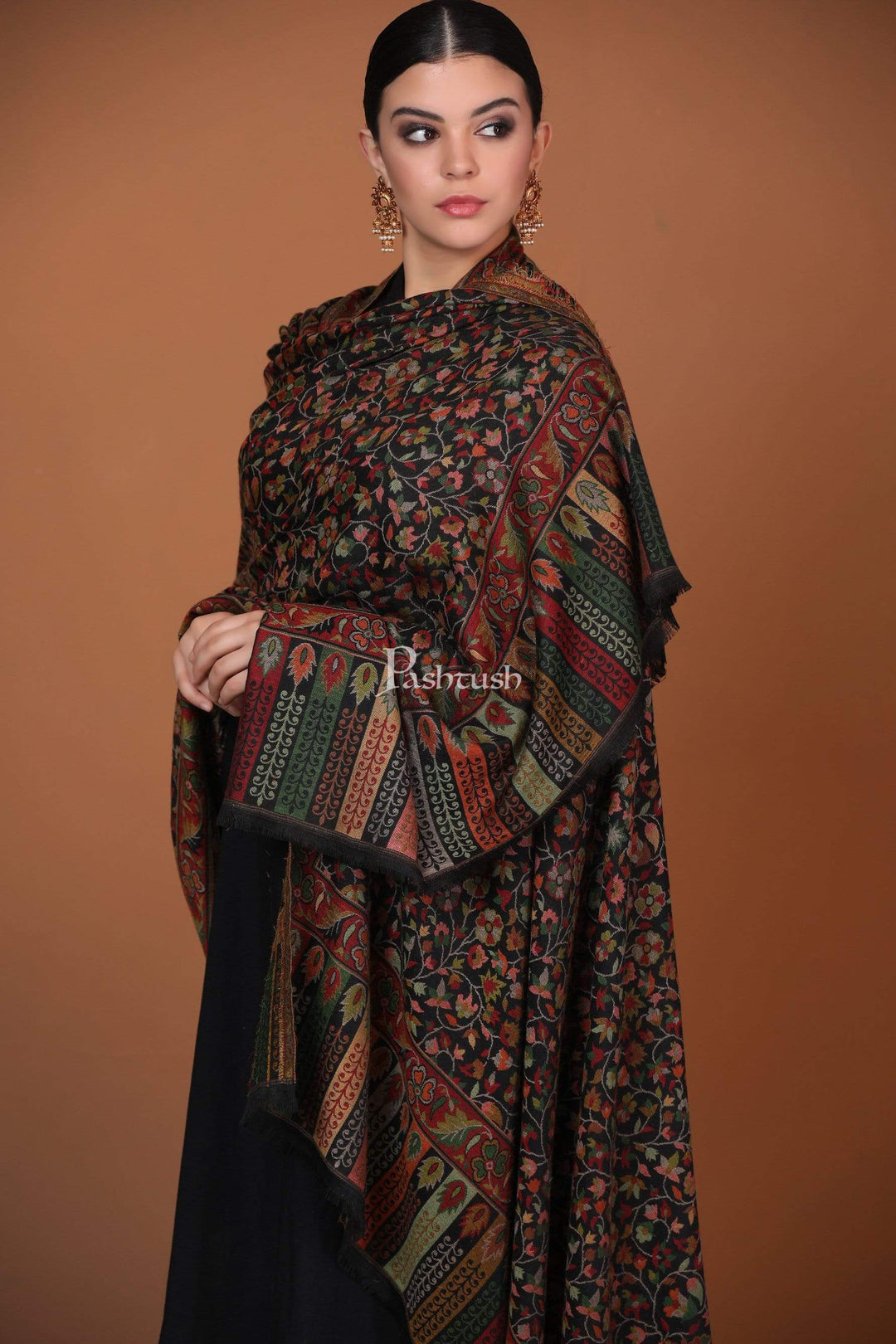 Pashtush India 100x200 Pashtush Womens Kaani Shawl, Faux Pashmina, Soft and Warm, Multi coloured