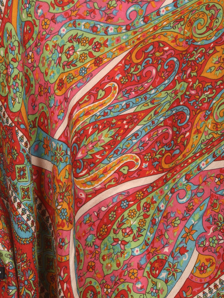 Pashtush Womens Stole, Extra Fine Wool, Printed Kalamkari Design, Ultra Soft