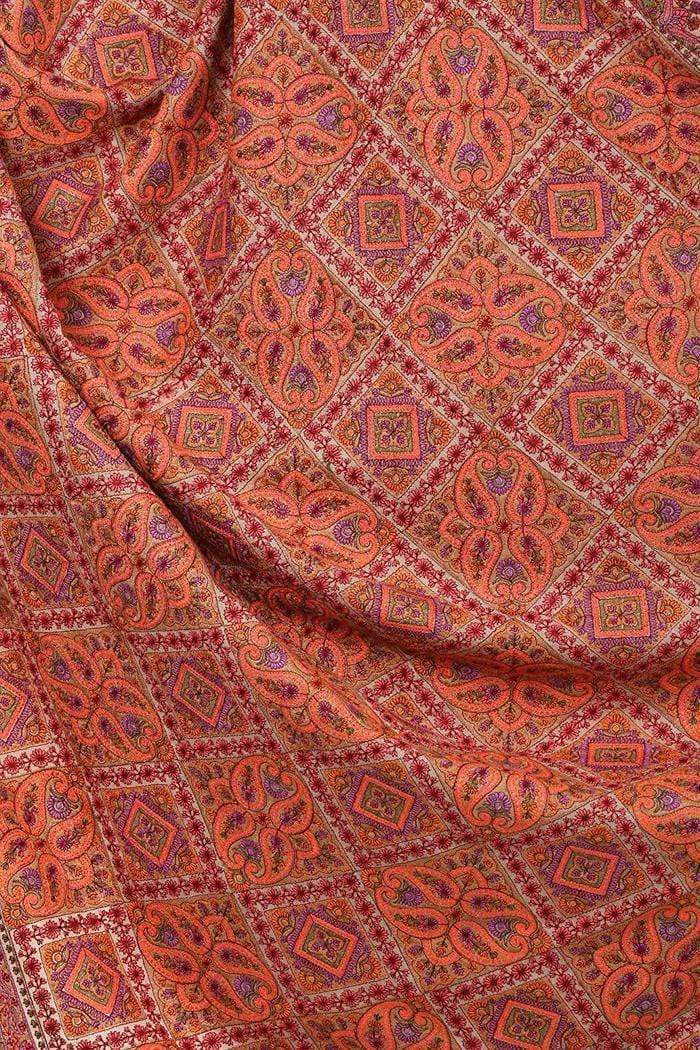Pashtush India 100x200 Pashtush Womens Kashmiri Embroidery Shawl, Sozni Embroidery, Intricate Needlework