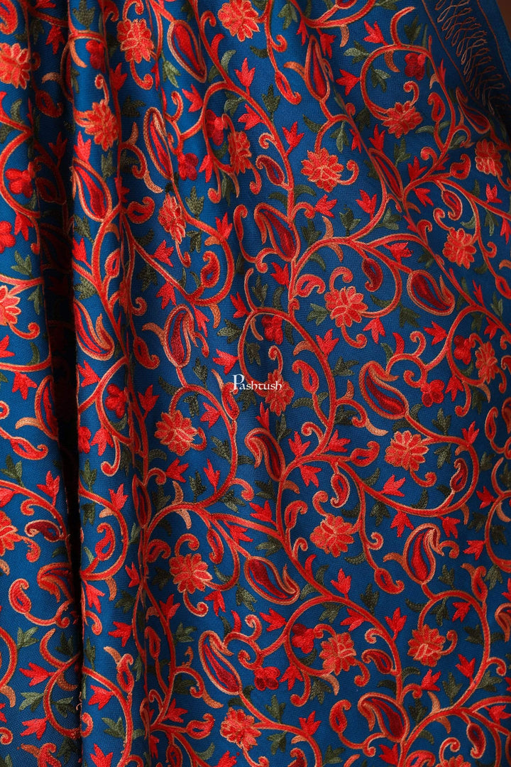 Pashtush Store Shawl Pashtush Womens Kashmiri Shawl, Aari Embroidery, Ferozah