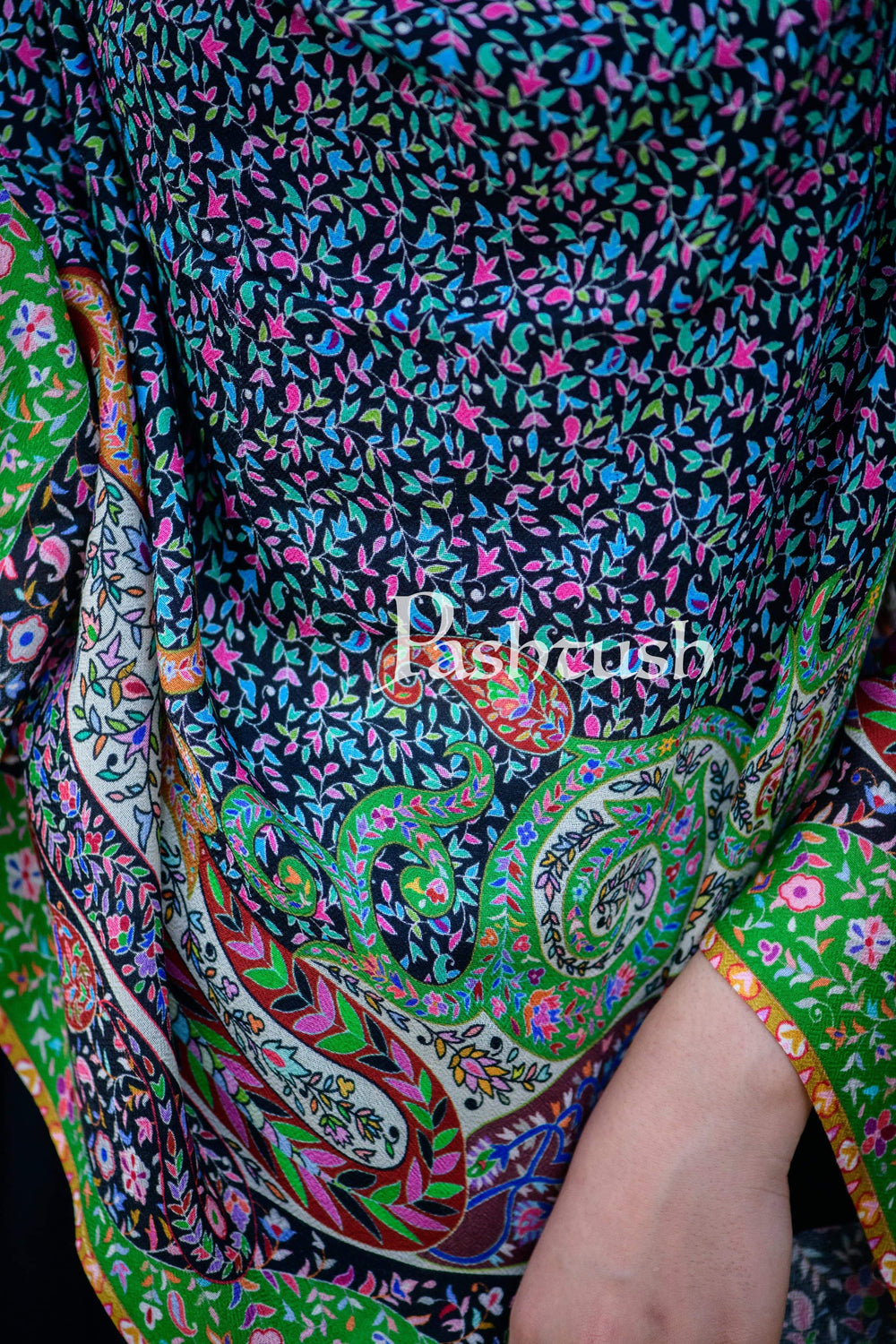 Pashtush India 70x200 Pashtush Womens Mughal Printed Stole, Extra Soft Bamboo Fabric