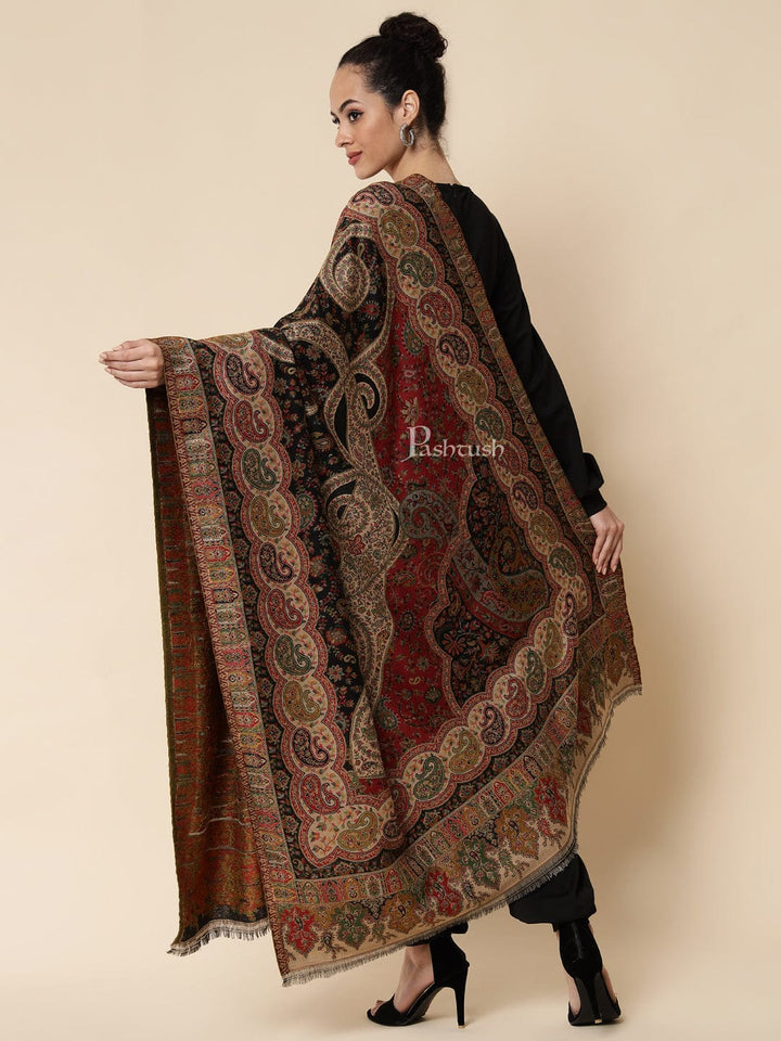 Pashtush India Womens Shawls Pashtush Womens Paisley Weave Ethnic Shawl, Soft And Warm, Multicolour