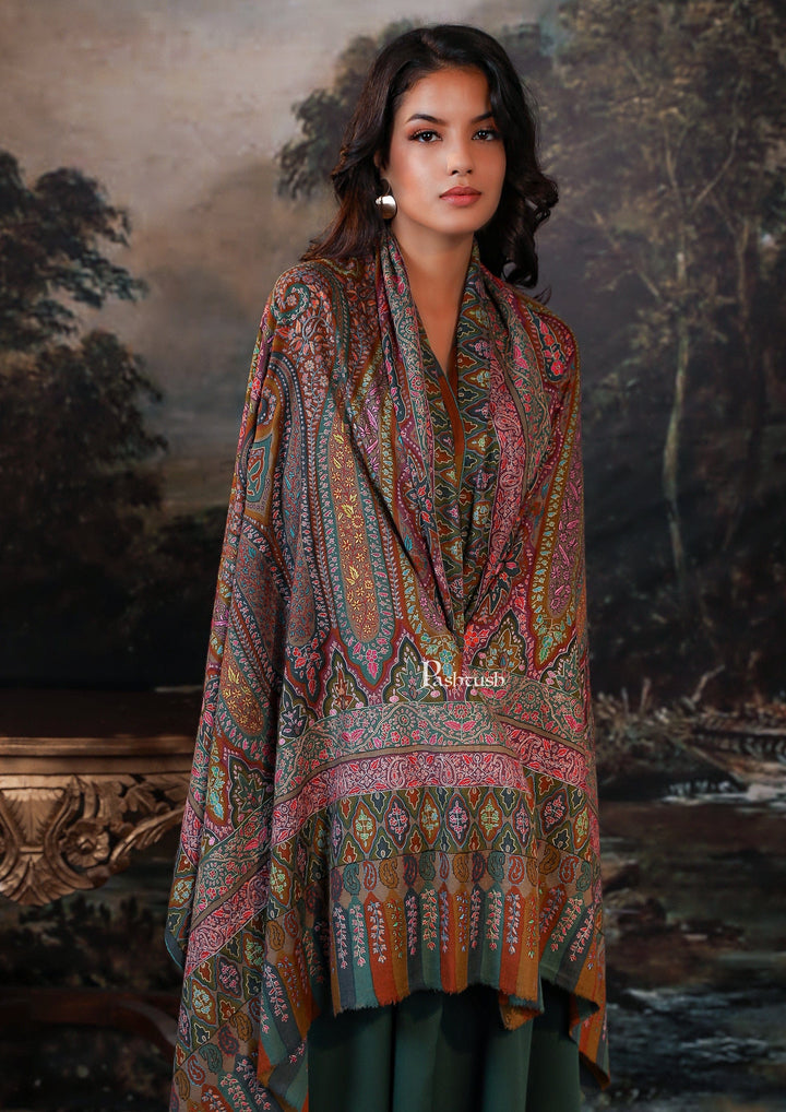 Pashtush India Womens Shawls Pashtush womens Pashmina shawl, Kalamkari design, Multicolour