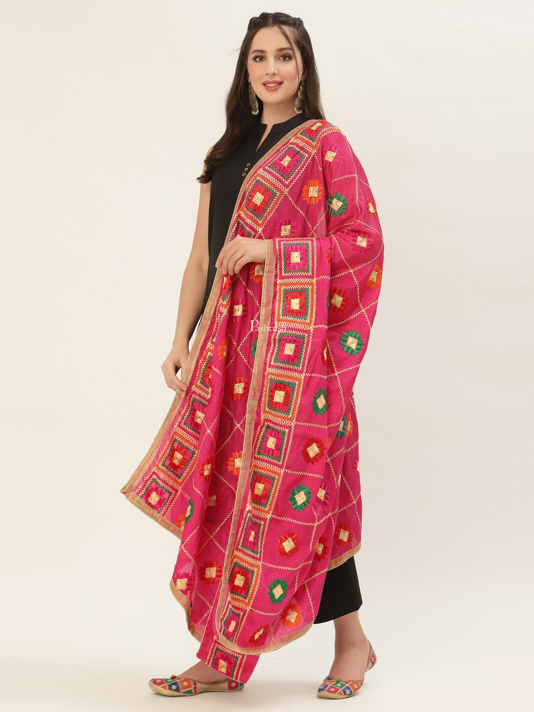 Pashtush India Pashtush Womens Phulkari Dupatta