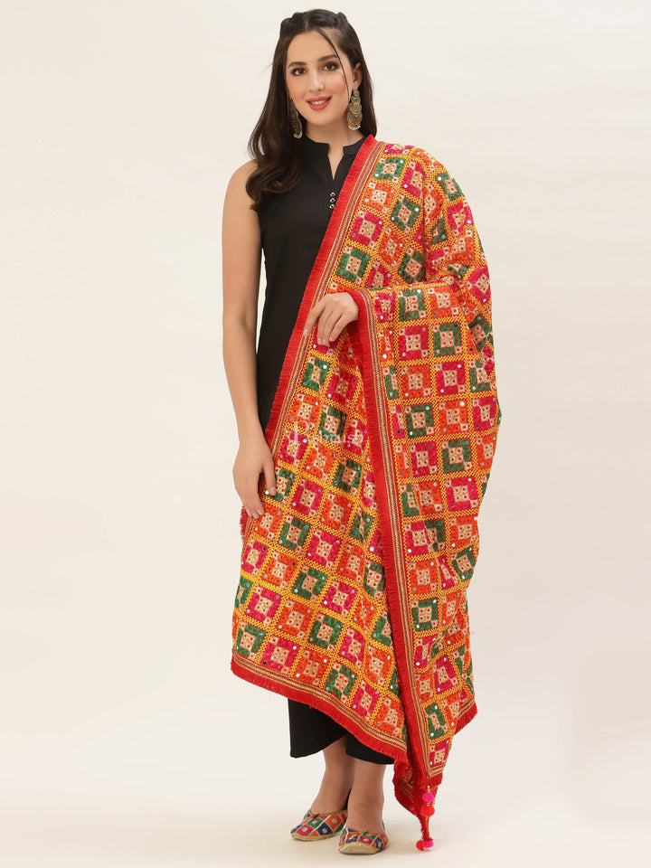 Pashtush India Womens Dupatta Pashtush Womens Phulkari Dupatta