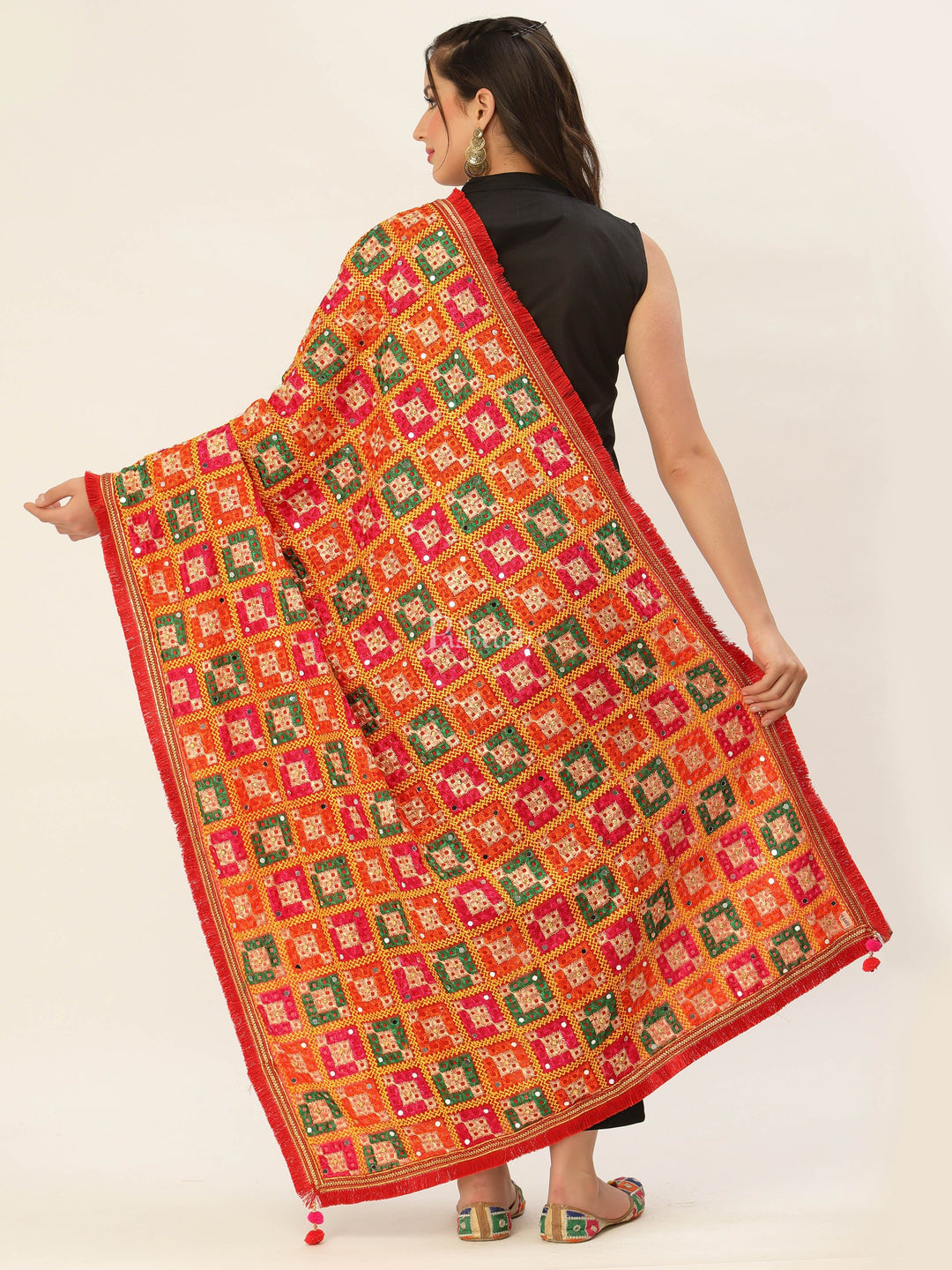 Pashtush India Womens Dupatta Pashtush Womens Phulkari Dupatta