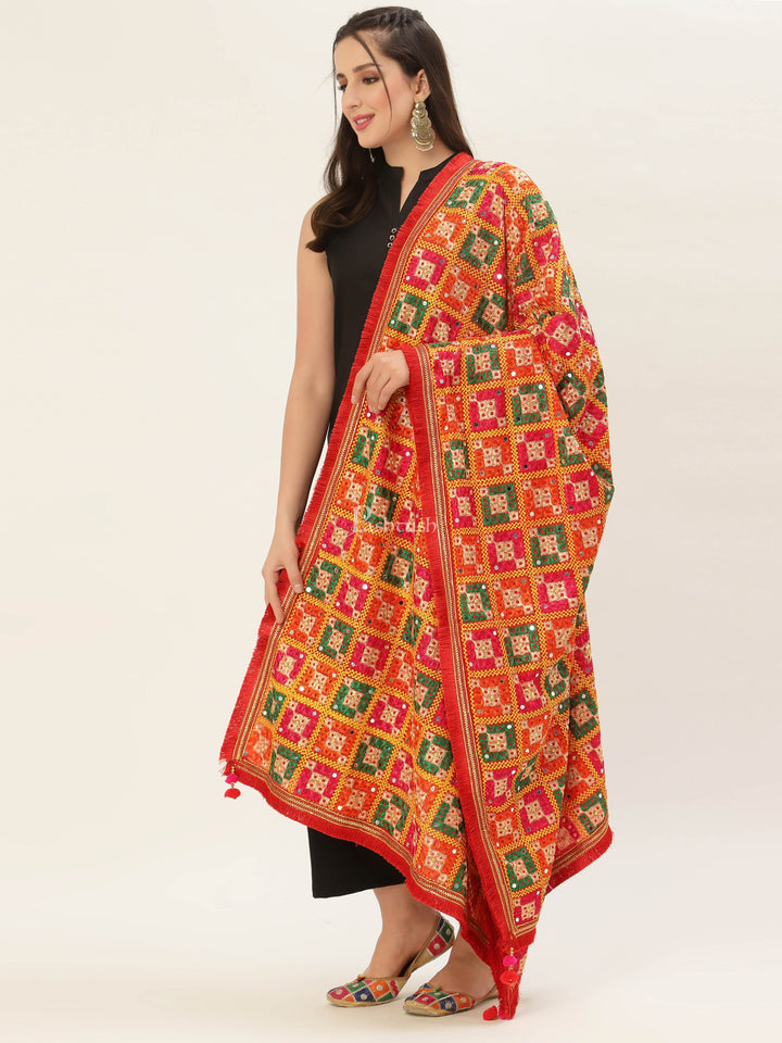 Pashtush India Womens Dupatta Pashtush Womens Phulkari Dupatta