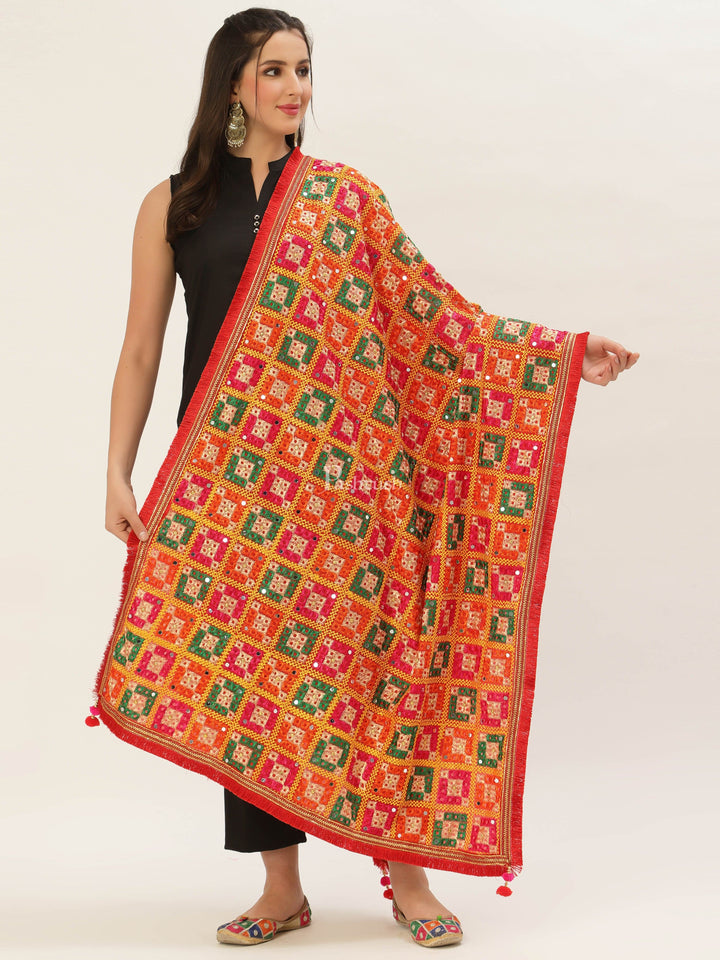 Pashtush India Womens Dupatta Pashtush Womens Phulkari Dupatta