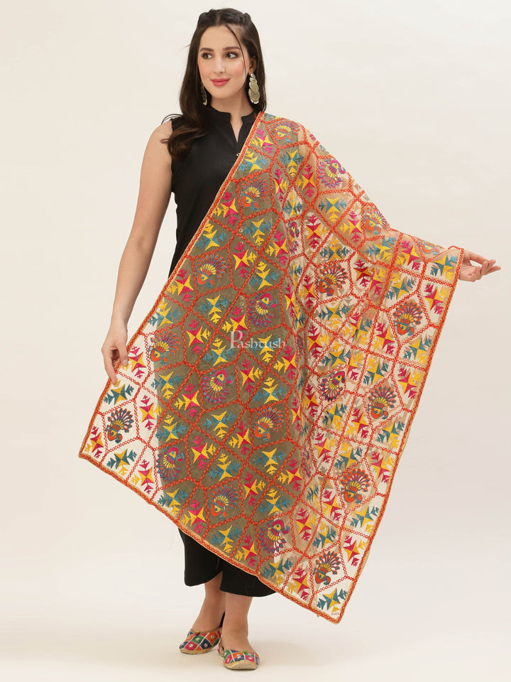 Pashtush India Womens Dupatta Pashtush Womens Phulkari Dupatta