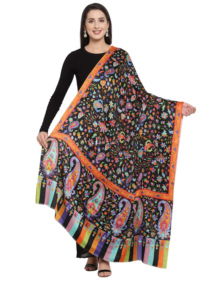 Pashtush India Womens Shawls Pashtush Womens Pure Wool Printed Shawl, Soft And Warm