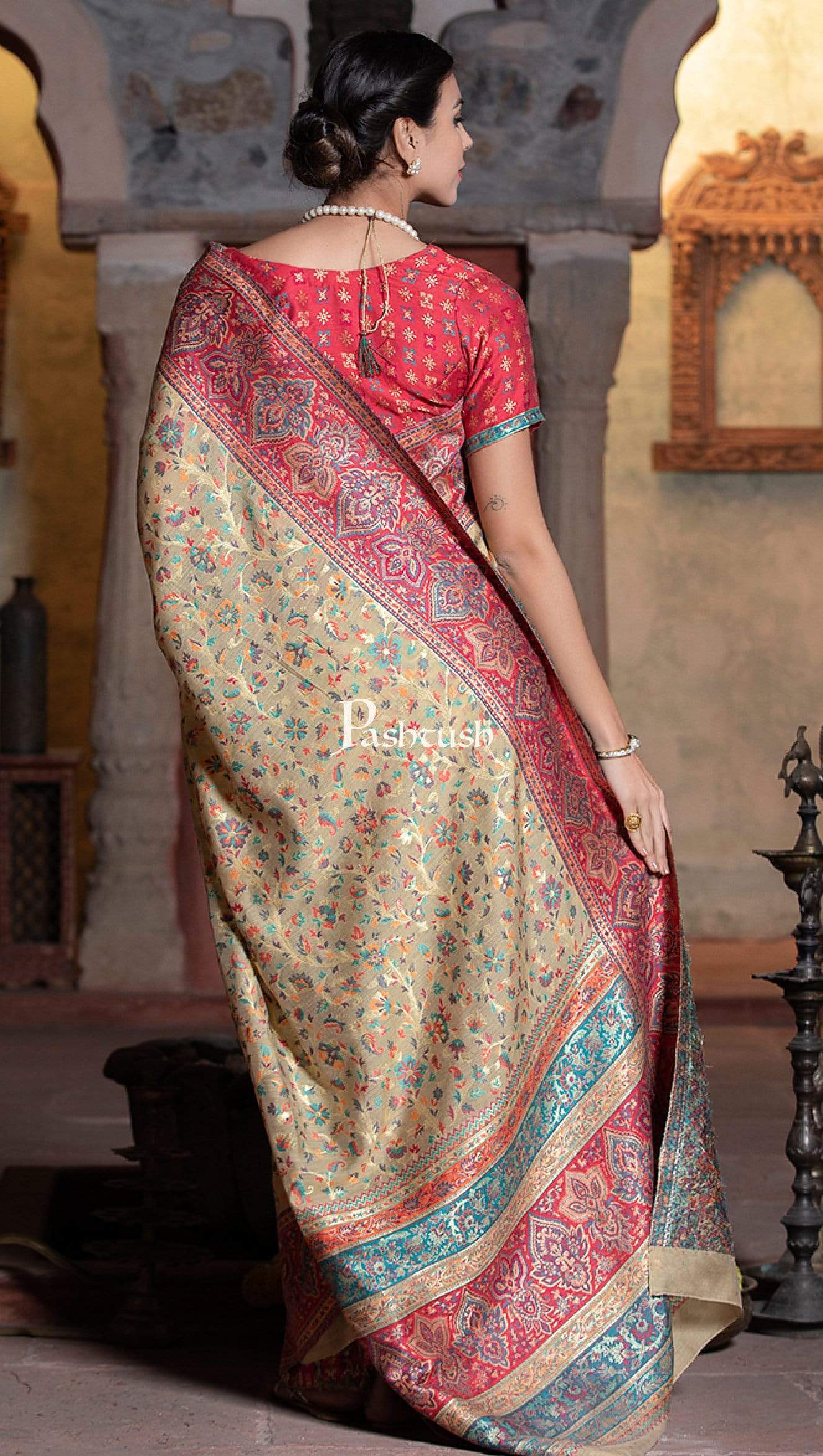 Pastel Pink Woven Banarasi Soft Silk Designer Saree – MySilkLove