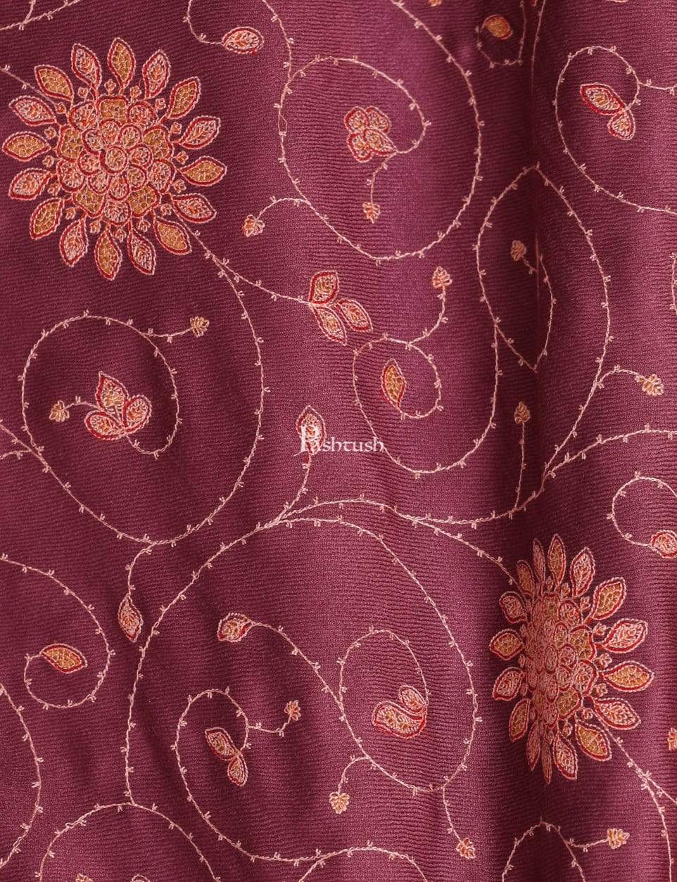 Pashtush Shawl Store Shawl Pashtush Womens Shawl, Tone on Tone Embroidery, Soft, Light and Warm, Peel Lilac
