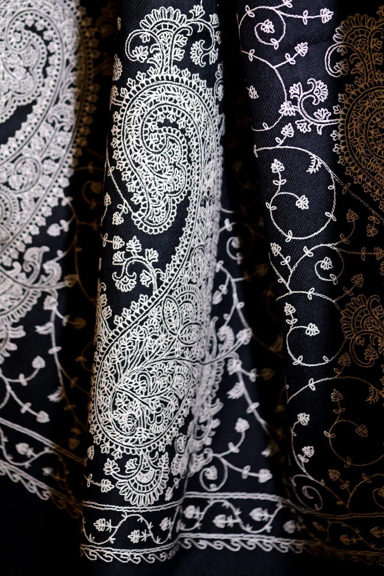 Pashtush India 100x200 Pashtush Womens Shawl with Tone on Tone Embroidery, Soft and Warm, Light Weight