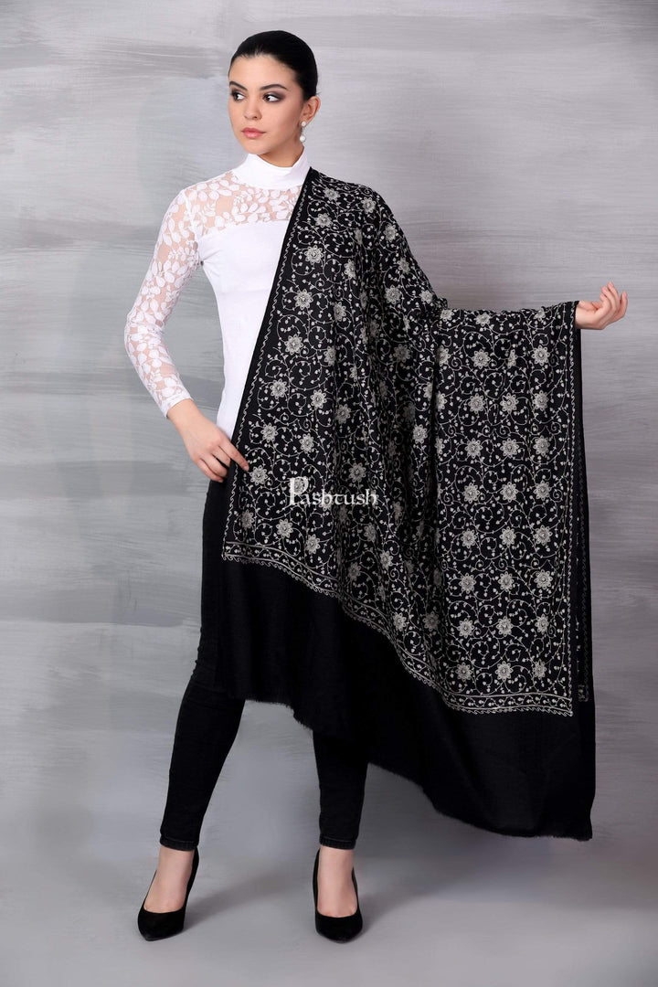 Pashtush Shawl Store Shawl Pashtush Womens Shawl with Tone on Tone Embroidery, Soft and Warm, Light Weight