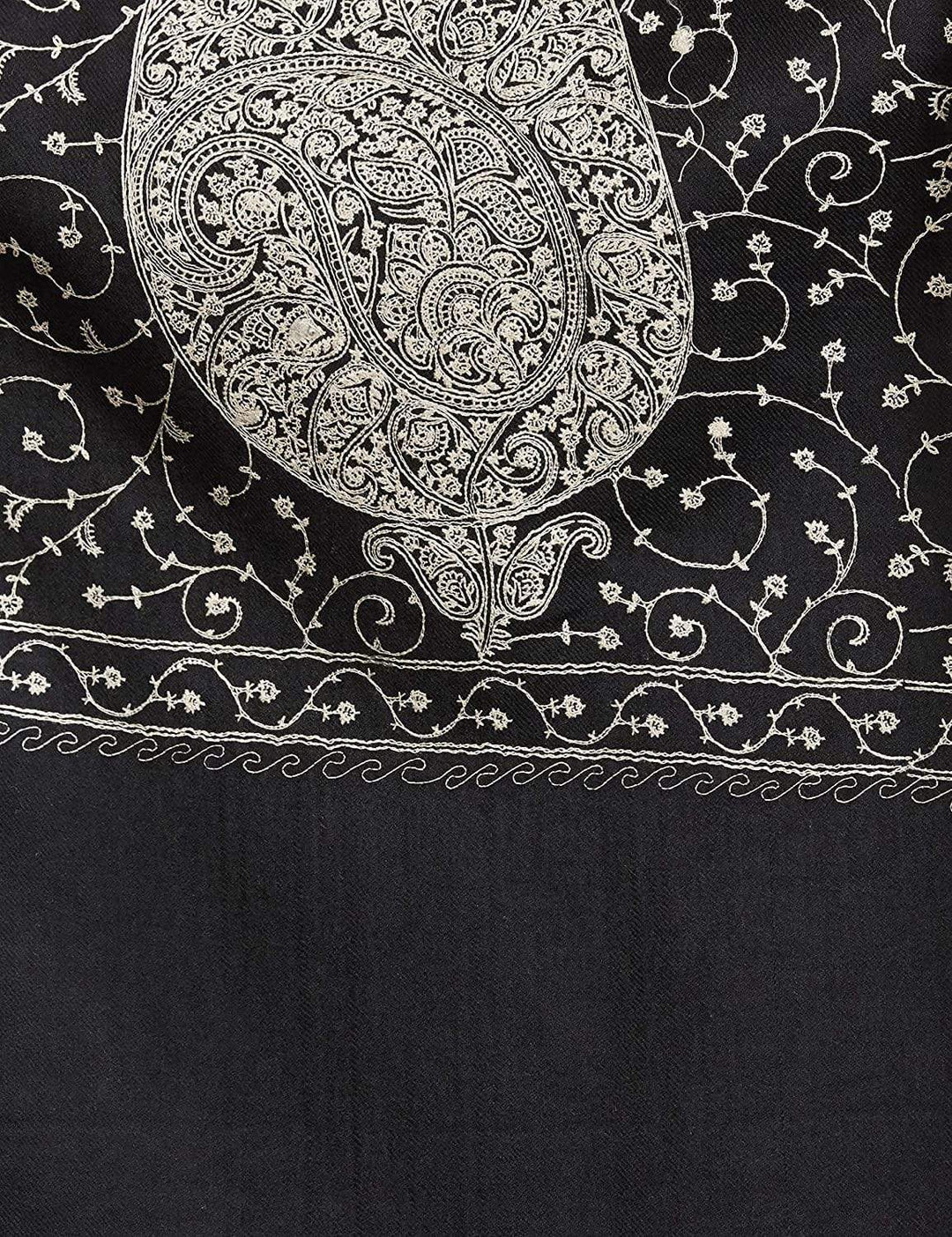 Pashtush India 100x200 Pashtush Womens Shawl With Tone On Tone Embroidery, Soft And Warm, Light Weight, Black