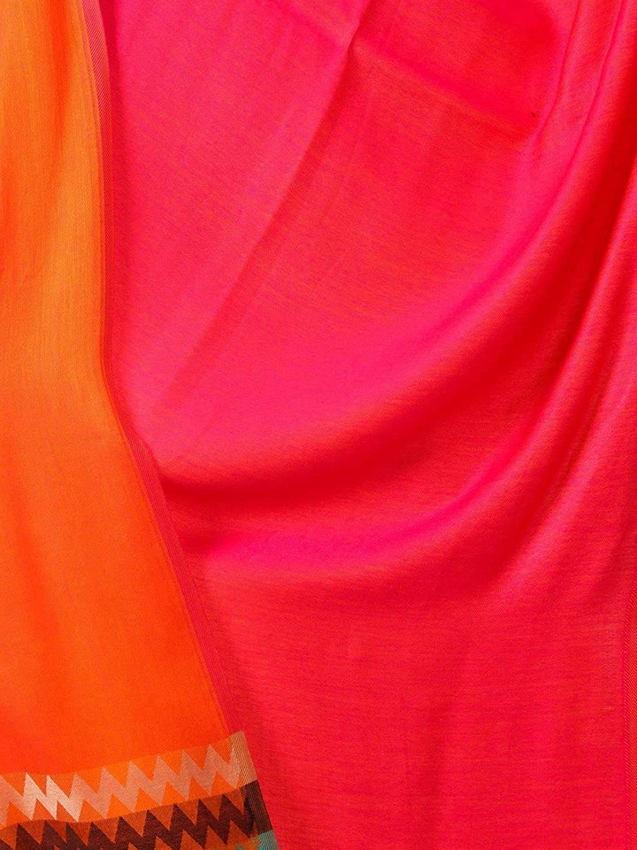 Pashtush Womens Silky-Smooth Reversible Scarf - Pink And Orange