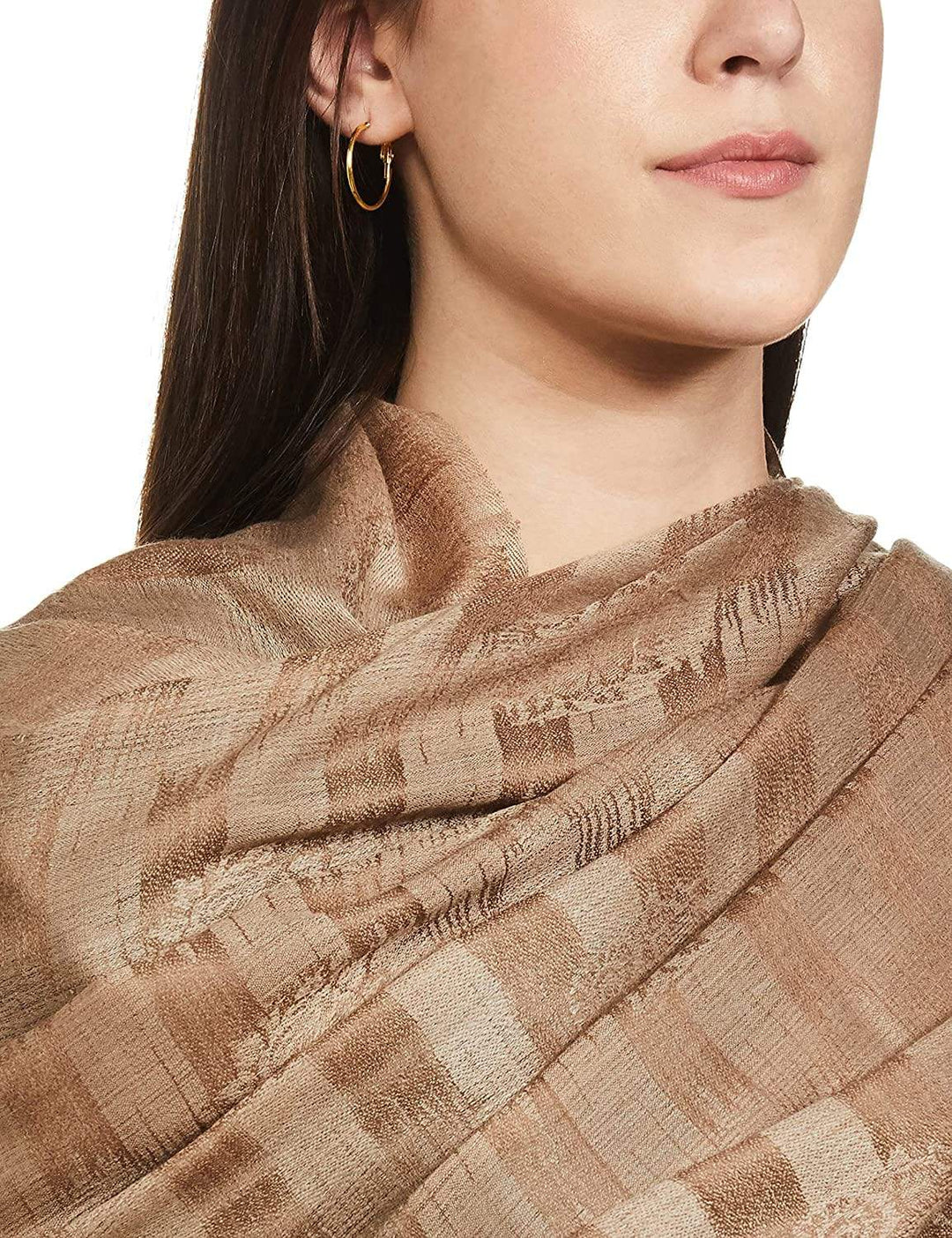 Pashtush India 70x200 Pashtush Womens Woven Paisley, Self Shawl, in Extra Soft Fine Wool, Large Wrap Size