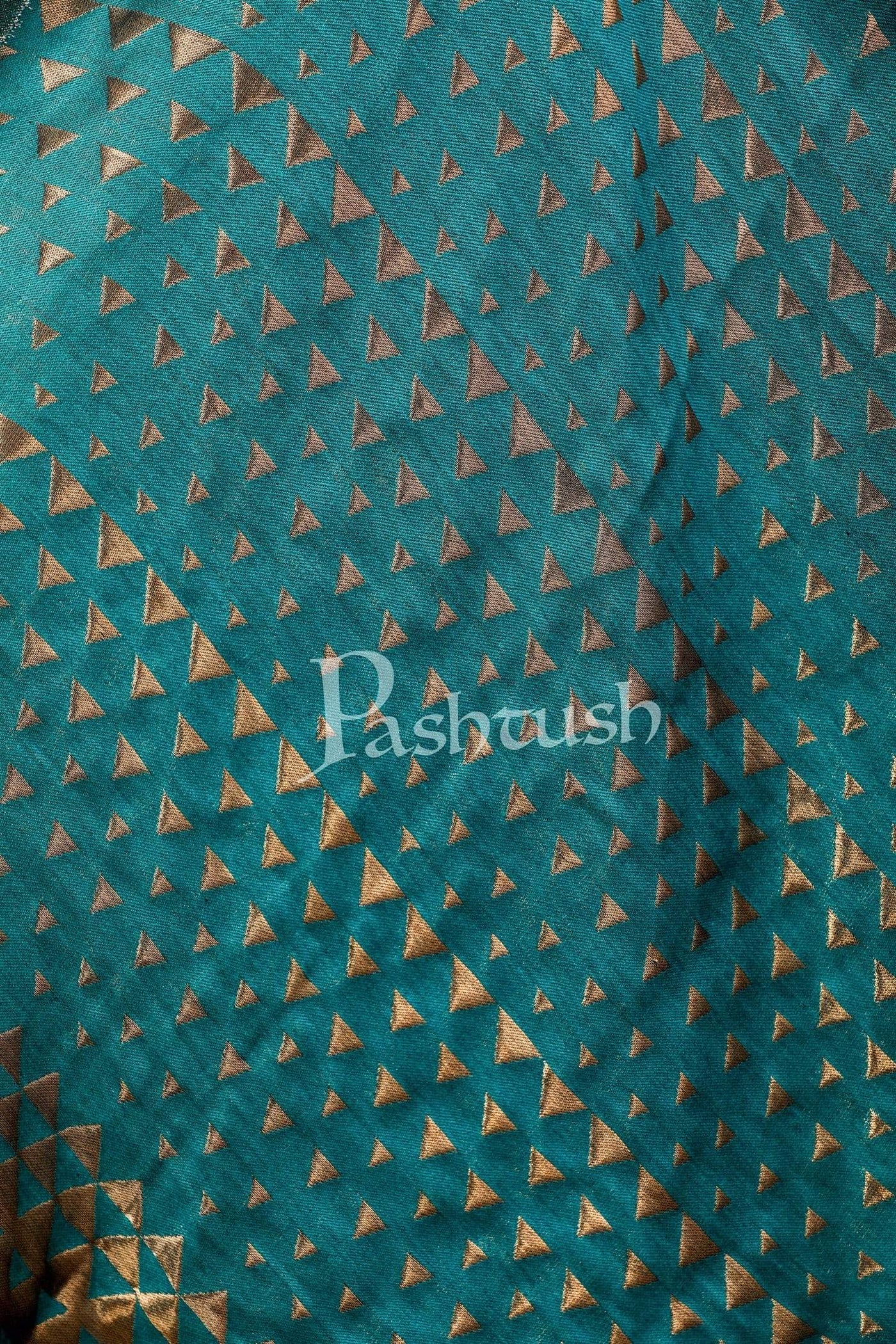 Pashtush Shawl Store Stole Pashtush Womens Zari Weave Stole, Scarf, Arabic Blue and Gold