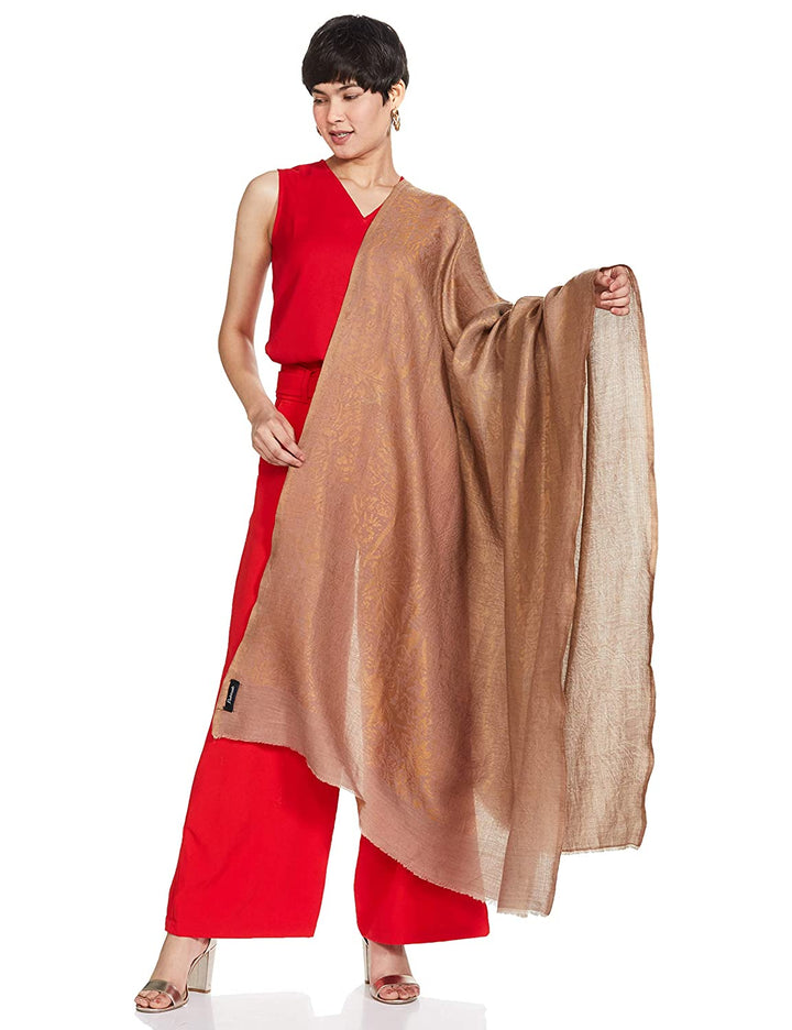 Pashtush India 100x200 Pashutsh Womens Twilight Collection, Jacquard Shawl, With Metallic Thread Weave, Fine Wool