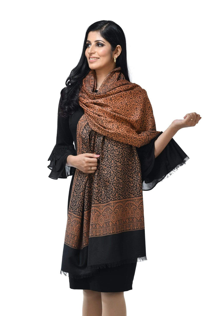 Pashwool 100x200 Pashwool Womens Faux Pashmina Shawl, Soft and Warm, Amber