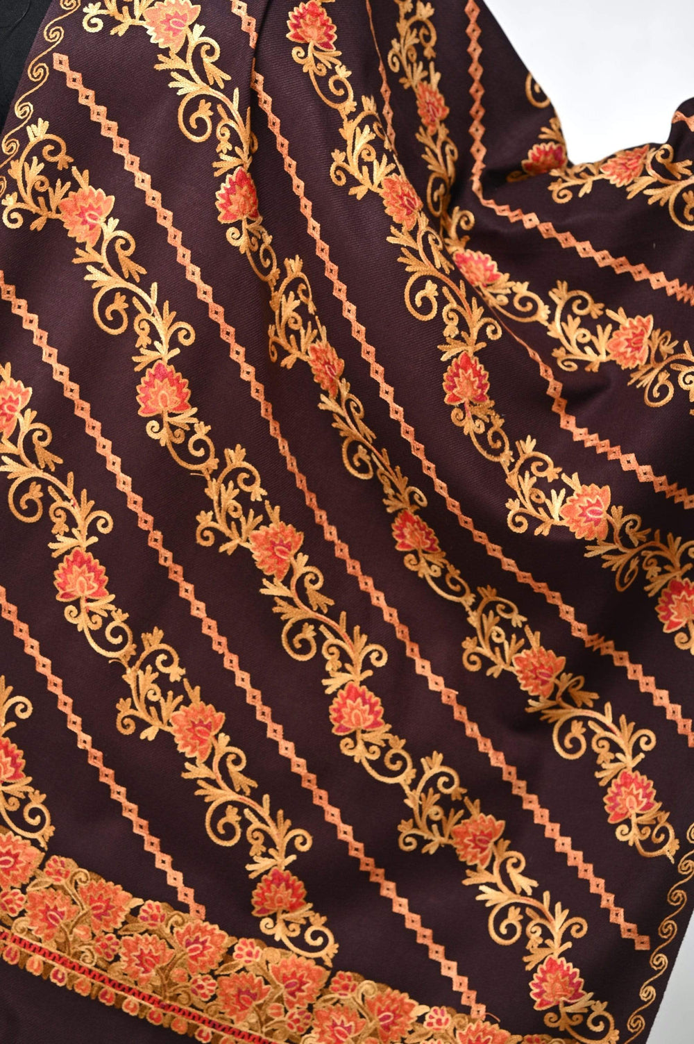 Pashwool 70x200 Pashwool Womens Kashmiri Embroidery Stole, Soft and Warm, Woollen Stole