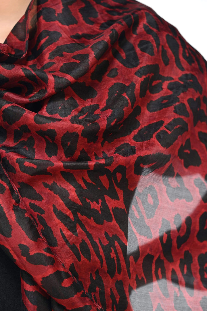 Pashwool 70x200 Pashwool Womens Pure Silk Scarf, Extra Soft and Lightweight, With Animal Pattern