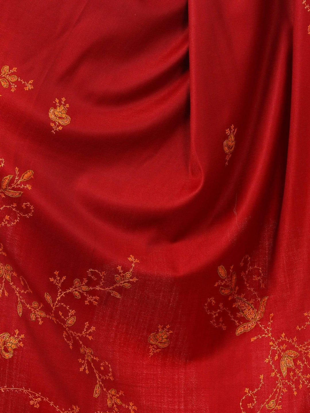 Pashtush Women'S Wool Shawl, Hand Embroidery, 100% Hand-Made (Maroon) Red