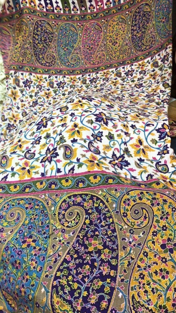 Pashtush Shawl Store Pashtush Handwork Handpainted Kalamkaari Shawl ( 40x80 inches )