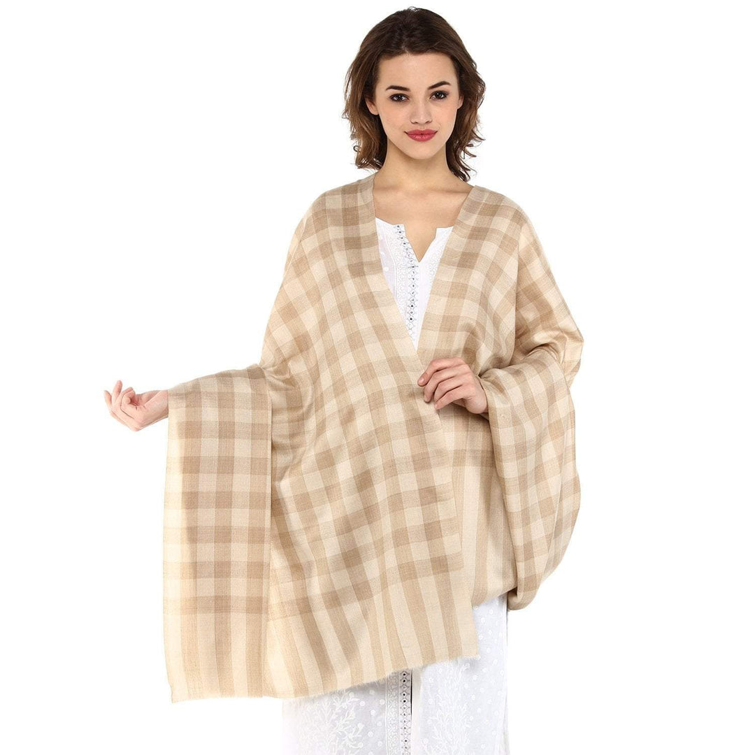 Pashtush Store Pashtush Womens Check Shawl, imported Australian Merino Wool (Comfortable, Warm and Big )